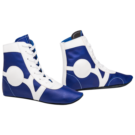 Купить Обувь для самбо SM-0102, кожа, синий Rusco в Сегеже 