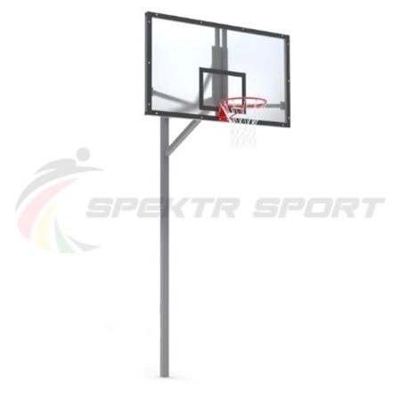 Купить Стойка баскетбольная уличная упрощенная со щитом из оргстекла, кольцом и сеткой SP D 412 в Сегеже 